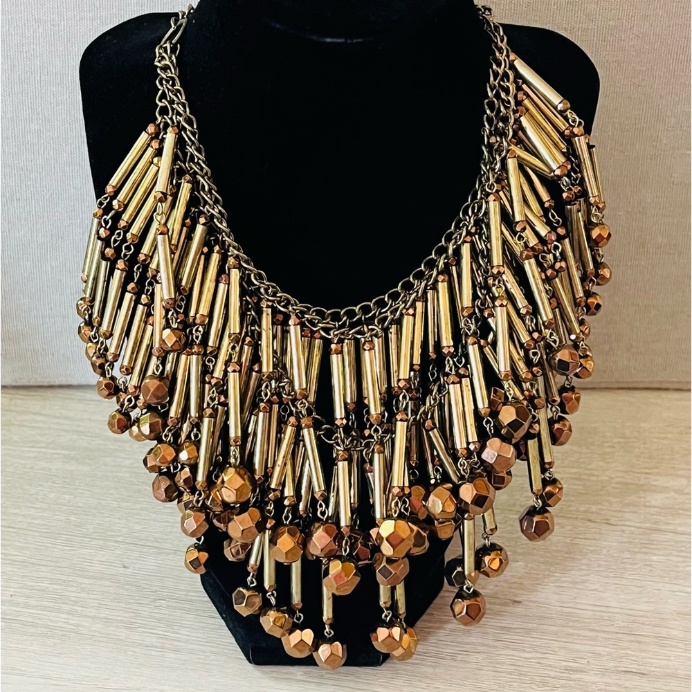 Coldwater Creek Bronze Chandelier Statement Necklace